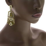 Mi Amore Drop-Dangle-Earrings Green/Gold-Tone