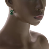 Mi Amore Dangle-Earrings Green/Gold-Tone