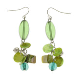 Mi Amore Drop-Dangle-Earrings Green/Silver-Tone