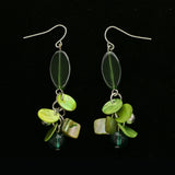 Mi Amore Drop-Dangle-Earrings Green/Silver-Tone