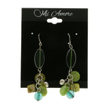 Mi Amore Drop-Dangle-Earrings Green/Silver-Tone