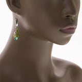 Mi Amore Drop-Dangle-Earrings Green/Silver-Tone