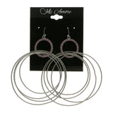 Mi Amore Drop-Dangle-Earrings Silver-Tone/Purple