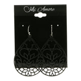 Mi Amore Flower Dangle-Earrings Black/Silver-Tone