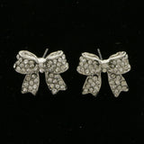 Mi Amore Bow Post-Earrings Silver-Tone