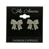 Mi Amore Bow Post-Earrings Silver-Tone