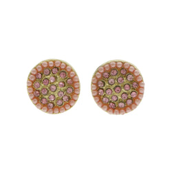 Mi Amore Post-Earrings Pink/Gold-Tone