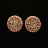 Mi Amore Post-Earrings Pink/Gold-Tone