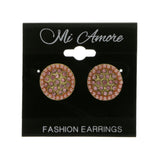 Mi Amore Post-Earrings Pink/Gold-Tone