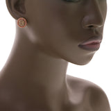 Mi Amore Post-Earrings Pink/Gold-Tone