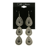 Mi Amore Drop-Dangle-Earrings Silver-Tone/Black