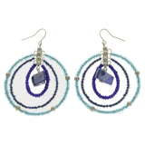 Mi Amore Drop-Dangle-Earrings Blue/Silver-Tone