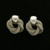 Mi Amore Post-Earrings Silver-Tone