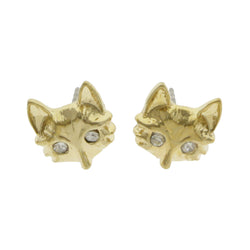 Mi Amore Fox Post-Earrings Gold-Tone