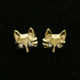 Mi Amore Fox Post-Earrings Gold-Tone