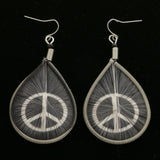 Mi Amore Peace Dangle-Earrings Silver-Tone/Black