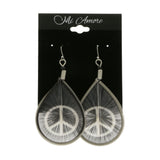 Mi Amore Peace Dangle-Earrings Silver-Tone/Black