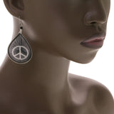 Mi Amore Peace Dangle-Earrings Silver-Tone/Black