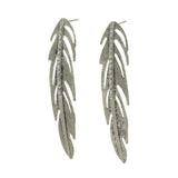 Mi Amore Feather Dangle-Earrings Silver-Tone