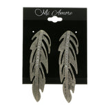 Mi Amore Feather Dangle-Earrings Silver-Tone