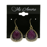 Mi Amore Dangle-Earrings Purple/Gold-Tone