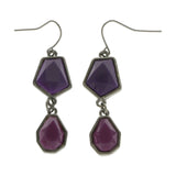 Mi Amore Drop-Dangle-Earrings Purple/Dark-Silver