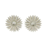 Mi Amore Flower Post-Earrings White/Gold-Tone