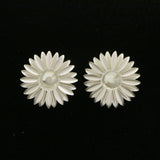 Mi Amore Flower Post-Earrings White/Gold-Tone