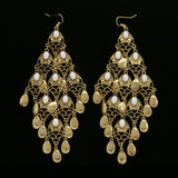 Mi Amore Drop-Dangle-Earrings Gold-Tone/White