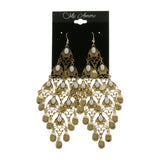 Mi Amore Drop-Dangle-Earrings Gold-Tone/White