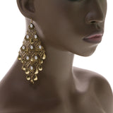 Mi Amore Drop-Dangle-Earrings Gold-Tone/White