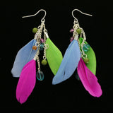 Mi Amore Feather Drop-Dangle-Earrings Multicolor