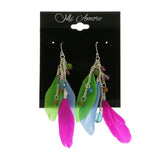 Mi Amore Feather Drop-Dangle-Earrings Multicolor