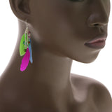 Mi Amore Feather Drop-Dangle-Earrings Multicolor