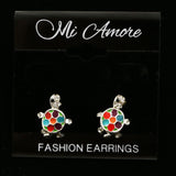 Mi Amore Turtle Post-Earrings Silver-Tone/Multicolor