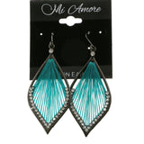 Mi Amore Floral Design Post-Earrings Silver-Tone/Green