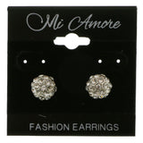 Mi Amore Post-Earrings Silver-Tone