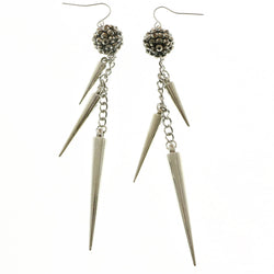 Mi Amore Drop-Dangle-Earrings Silver-Tone/Dark-Silver