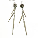 Mi Amore Drop-Dangle-Earrings Silver-Tone/Dark-Silver