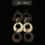 Mi Amore Dangle-Earrings Black/Gold-Tone