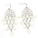 Mi Amore Clear Acrylic Gems Chandelier-Earrings Silver-Tone/Clear