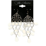 Mi Amore Clear Acrylic Gems Chandelier-Earrings Silver-Tone/Clear