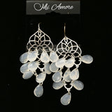 Mi Amore Clear Acrylic Gems Chandelier-Earrings Silver-Tone/Clear
