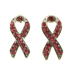 Mi Amore Pink Acrylic Gems Post-Earrings Silver-Tone/Pink