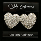 Mi Amore Heart Post-Earrings Silver-Tone