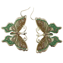 Mi Amore Butterfly Dangle-Earrings Silver-Tone/Green
