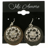 Mi Amore Dangle-Earrings Silver-Tone/Dark-Silver