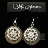 Mi Amore Dangle-Earrings Silver-Tone/Dark-Silver