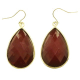 Mi Amore Red Acrylic Crystal Dangle-Earrings Gold-Tone/Red