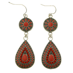 Mi Amore Dangle-Earrings Silver-Tone/Red